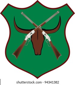 skull and gun shield
