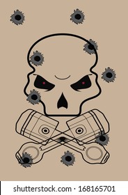 Skull with gun shots