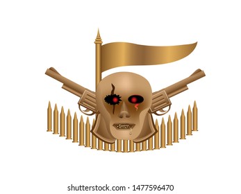 Skull and gun style vector for design work.
