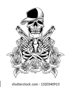 Skull Gun Vector Stock Vector (Royalty Free) 1320340913 | Shutterstock