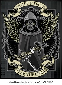 skull with guns