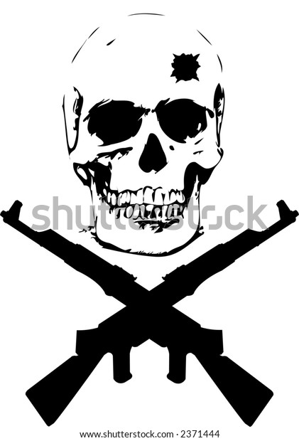 Skull Guns Vector Illustration Stock Vector (Royalty Free) 2371444 ...