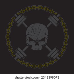 Skull gym logo design template