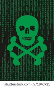 Skull hacker graphic design vector art