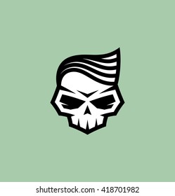 Skull with hair