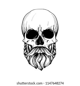Skull with hairstyle