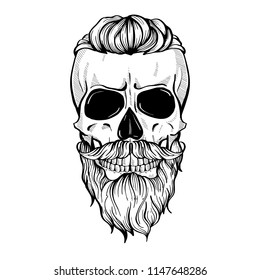 Skull with hairstyle