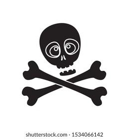 skull halloween with bones crossed vector illustration design
