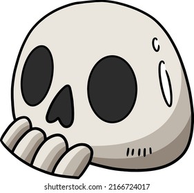 Skull Halloween Cartoon Colored Clipart