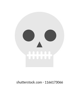 skull, halloween character set icon, flat design 