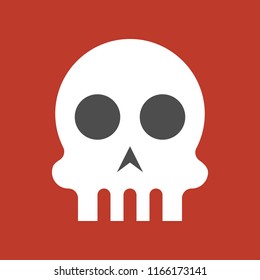skull, halloween character set icon, flat design 