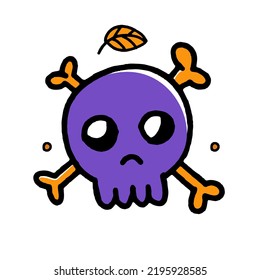 Skull Halloween Concept Doodle style vector design Illustration Isolated on white