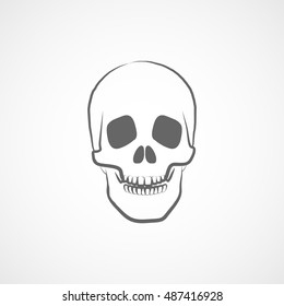 Skull Halloween Concept Flat Icon On White Background