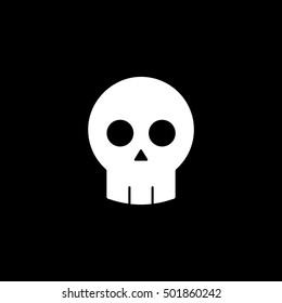 Skull Halloween Concept Flat Icon On Black Background