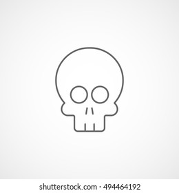 Skull Halloween Concept Line Icon On White Background