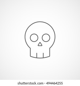 Skull Halloween Concept Line Icon On White Background