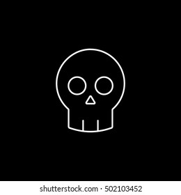Skull Halloween Concept Line Icon On Black Background