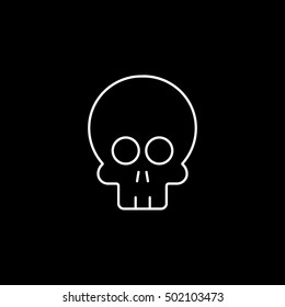 Skull Halloween Concept Line Icon On Black Background