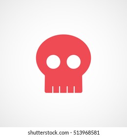 Skull Halloween Concept Red Flat Icon On White Background