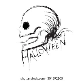 skull halloween decorate. vector illustration.