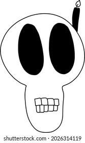 Skull of halloween doodle vector