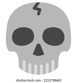 skull halloween flat color icon