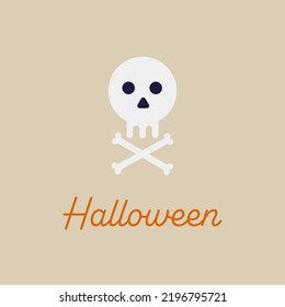 Skull halloween greeting card. Isolated vector eps