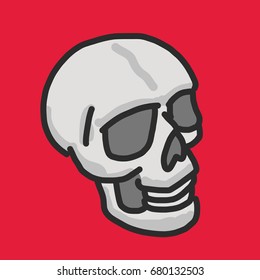 Skull Halloween. - hand drawn. line drawing. vector illustration.