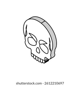 skull halloween isometric icon vector. skull halloween sign. isolated symbol illustration