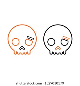 skull for halloween, linear vector for october 31