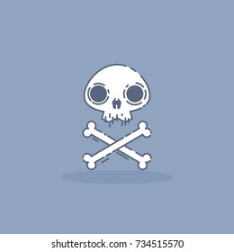 Skull Halloween Minimalist Icon Vector Illustration