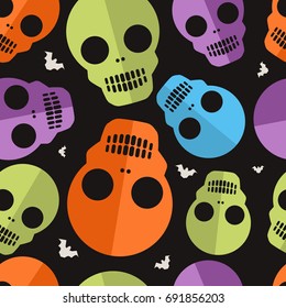 Skull Halloween Pattern Seamless Tile Background