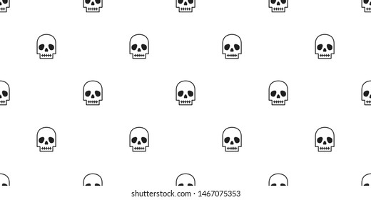 skull Halloween seamless pattern vector pirate symbol bone ghost scarf isolated repeat wallpaper tile background cartoon doodle illustration design