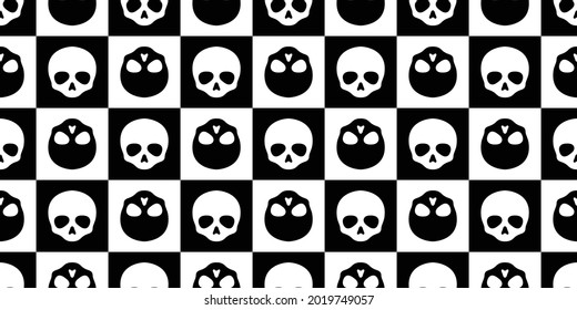 skull Halloween seamless pattern vector diamond checked crossbone ghost pirate icon cartoon repeat wallpaper tile background doodle scarf isolated illustration design