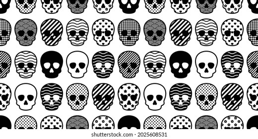 skull Halloween seamless pattern vector diamond checked polka dot star heart japan wave crossbone ghost pirate icon repeat wallpaper tile background cartoon doodle scarf isolated illustration design