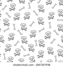 Skull Halloween seamless vector pattern