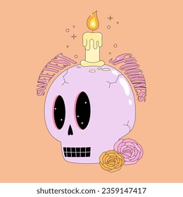 skull for halloween, vector illustration