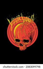Skull and hand bone artwork illustration