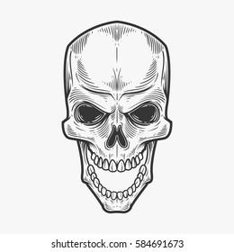 Skull hand draw