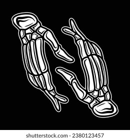 Skull Hand drawn Art Vector Design illustration