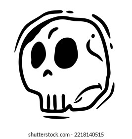 Skull hand drawn design illustration. 