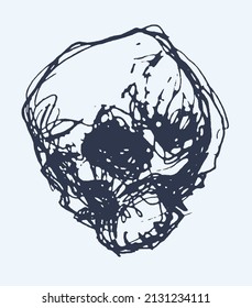 Skull. Hand drawn. Element for your design. Vector illustration
