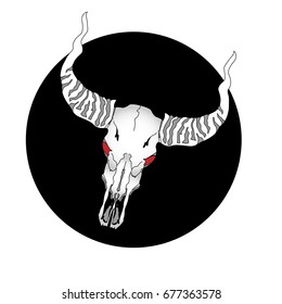 Skull - hand drawn illustration, isolated. For tattoo or t-shirt design. 