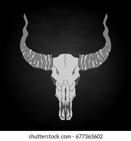 Skull - hand drawn illustration, isolated. For tattoo or t-shirt design. 