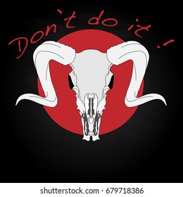 Skull - hand drawn illustration, isolated. For tattoo or t-shirt design. 