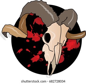 Skull - hand drawn illustration, isolated. For tattoo or t-shirt design. 