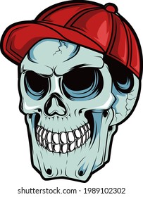 skull hand drawn illustration vector