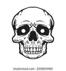 Skull hand drawn illustrations for the design of clothes, stickers, tattoo etc