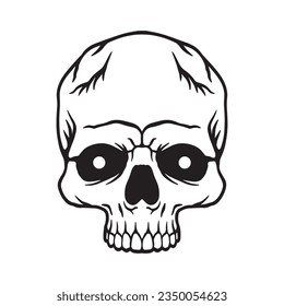 Skull hand drawn illustrations for the design of clothes, stickers, tattoo etc