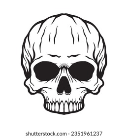 Skull hand drawn illustrations for the design of clothes, stickers, tattoo etc